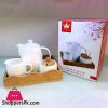 Imperial Collection Tea Milk And Sugar Set With Bamboo Tray