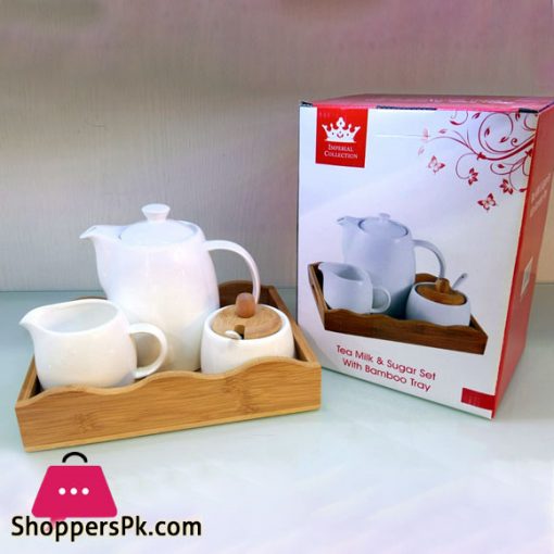 Stylish Ceramic Tea Milk Sugar Set - Black
