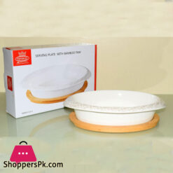 Imperial Serving Dish With Bamboo Based
