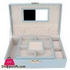 Jewelry Box Large Capacity PU Leather Jewelry Storage Box Earring Necklace Container Holder with Mirror 