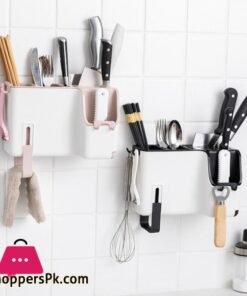 Kitchen tableware spoon storage box multifunctional wall mounted chopstick holder creative drain chopstick cageRacks Holders