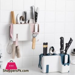 Kitchen Tableware Spoon Storage Box Multifunctional Wall Mounted Chopstick Holder Creative Drain Chopstick Cageracks Holders