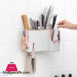 Kitchen Tableware Spoon Storage Box Multifunctional Wall Mounted Chopstick Holder Creative Drain Chopstick Cageracks Holders
