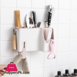Kitchen Tableware Spoon Storage Box Multifunctional Wall Mounted Chopstick Holder Creative Drain Chopstick Cageracks Holders