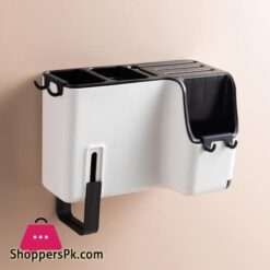 Kitchen Tableware Spoon Storage Box Multifunctional Wall Mounted Chopstick Holder Creative Drain Chopstick Cageracks Holders