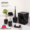 Limon 6 Pieces Square Marble Design Bathroom Accessories Set 1 Limon 6 Pieces Square Marble Design Bathroom Accessories Set