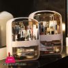 Makeup Organizer Transparent Clamshell 2 Drawer Dressing Table Desktop Plastic Cosmetic Box Storage Containers Jewelry HolderCosmetic Bags Cases