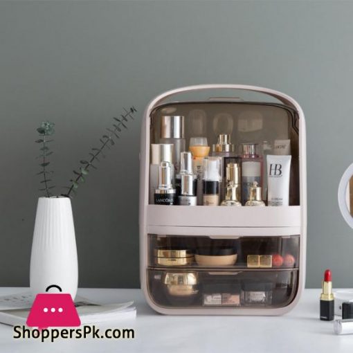 Makeup Organizer Transparent Clamshell 2 Drawer Dressing Table Desktop Plastic Cosmetic Box Storage Containers Jewelry HolderCosmetic Bags Cases