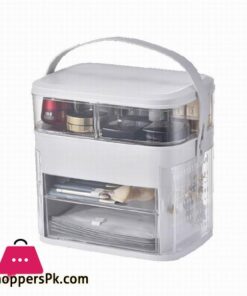 Makeup Organizer With Mirror LED light Large Capacity Jewelry Rack Cosmetic Organizer Skincare Lipstick Cosmetic Storage BoxStorage Boxes Bins