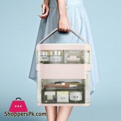 Makeup Organizer With Mirror Led Light Large Capacity Jewelry Rack Cosmetic Organizer Skincare Lipstick Cosmetic Storage Boxstorage Boxes Bins