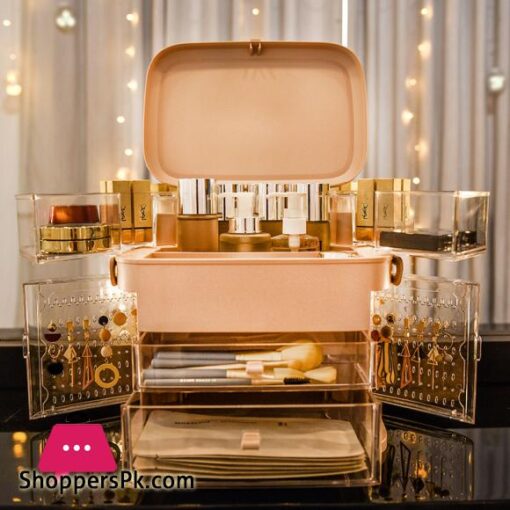 Makeup Organizer With Mirror LED light Large Capacity Jewelry Rack Cosmetic Organizer Skincare Lipstick Cosmetic Storage BoxStorage Boxes Bins