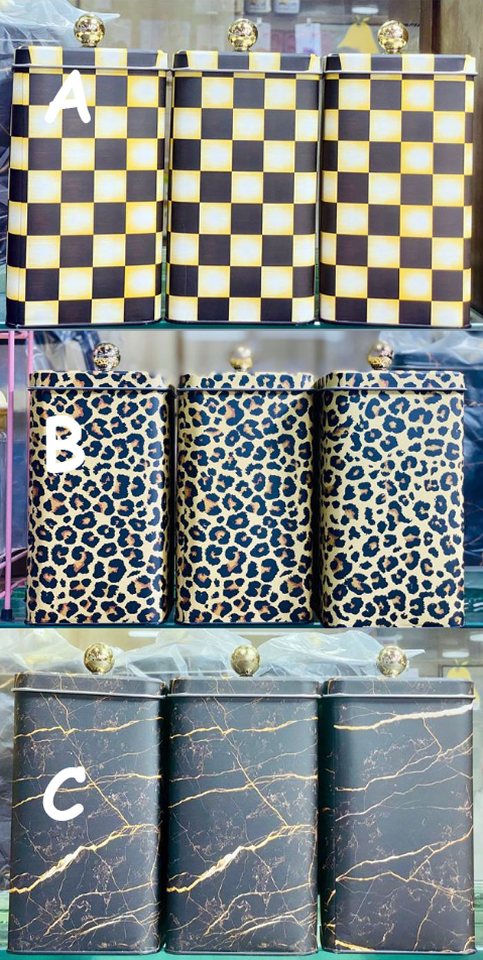 Mettalic Jar Set Of 3 Pcs