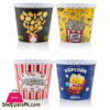 Modern Style Reusable Plastic Popcorn Containers / Popcorn Bowls Set For Movie Theater Night - Bpa Free Washable In The Dishwasher