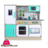 Modern Wooden Simulation Kitchen Set With Stainless Steel Kitchenware With Light And Sound