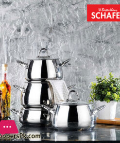 Schafer Trendy 8 Pieces Steel Cookware Set Inox Turkey Made