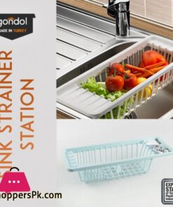 Sink Strainer Station Food Strainer Mountable on Sink 46x16x10 cm