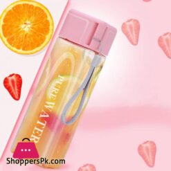 Hot Sales Sport Square Tea Milk Fruit Water Cup 480Ml Transparent Drink Bottle With Ropewater Bottles