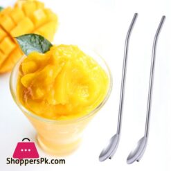 6 Pcspack Stainless Steel Oval Shape Metal Drinking Spoon Straw Reusable Straws Cocktail Spoons Setprimary Colorother Bar Accessories
