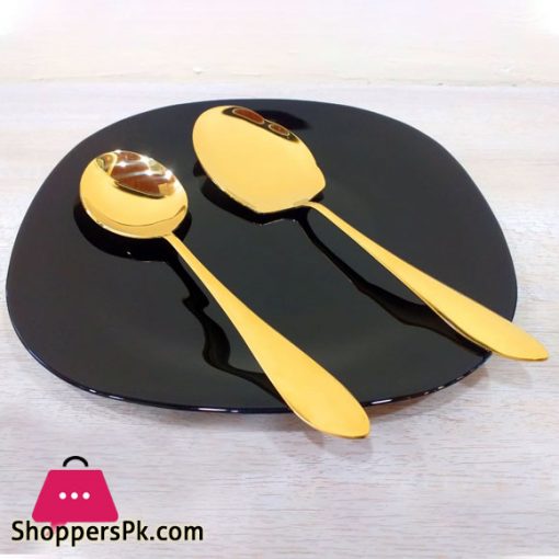 Stylish Golden Curry And Rice Serving Spoons - Set of 4