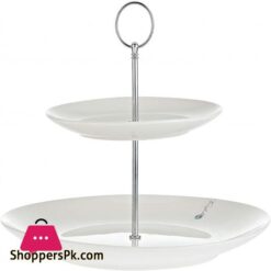 Symphony 2 Tier Round Cake StandWhite