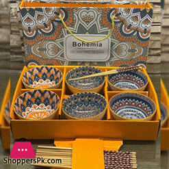 Traditional Style Ceramic Dining Korean Bowls Set with Gift Box 5.25 Inches Small Serving Soup Rice Salad Noodle Sauce Tableware Dishwasher Microwave Oven Safe