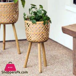 Wicker Planter Basket For Indoor And Outdoor - All Weather Woven Flower Pots - Set Of 3 5 Wicker Planter Basket For Indoor And Outdoor - All Weather Woven Flower Pots - Set Of 3