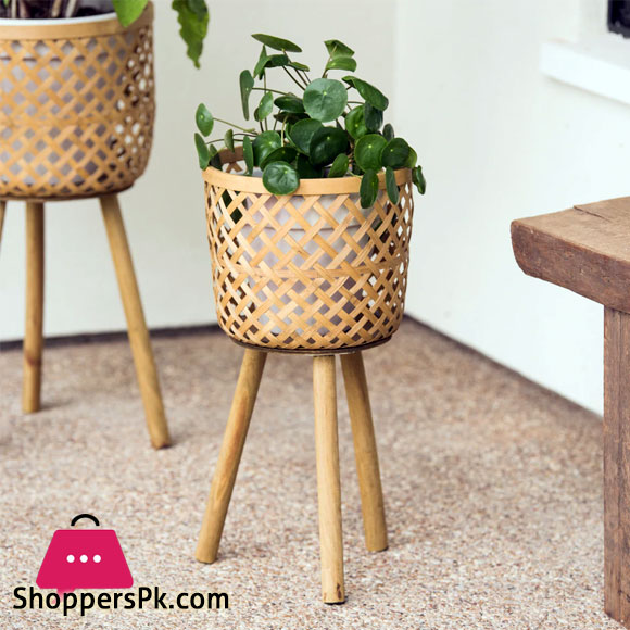 Wicker Planter Basket For Indoor And Outdoor - All Weather Woven Flower Pots - Set Of 3 4 Wicker Planter Basket For Indoor And Outdoor - All Weather Woven Flower Pots - Set Of 3 - Image 2