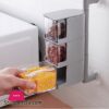 1PC Rotating Seasoning Storage Boxes Spice Jar Condiment Box Spices Storage Wall Hanging Kitchen Organizer Kitchen AccessoriesSpice Pepper Shakers