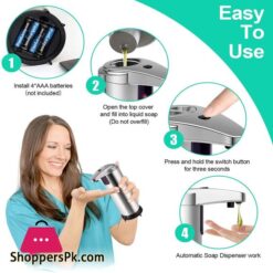 Automatic 250Ml Premium Touchless Battery Operated Electric Automatic Soap Dispenser Stainless Steel 11 Soap Dispenser Qhc Kock Automatic 250Ml Premium Touchless Battery Operated Electric Automatic Soap Dispenser Stainless Steel W2 Smart Sensors Base For Bathroom Kitchen 304 Stainless Steelabs