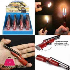 B10 Double Barrel Shotgun Novelty (Not Real) Refillable Butane Lighter - Dual Flames - 4.75 Inch