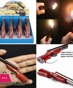 B10 Double Barrel Shotgun Novelty (Not Real) Refillable Butane Lighter - Dual Flames - 4.75 Inch