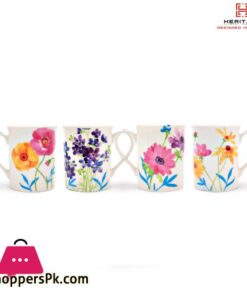 Blue Leaf Flower Mugs 1 Pc