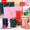2021 Valentine s Day Gift Couple Lovers Mug Colorful Fashion Handle Ceramic Water Cup Coffee Milk Drink With High End Gift BoxMugs