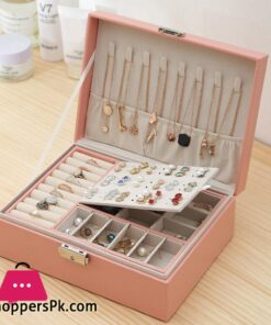 Double Layer Velvet Jewelry Box European Jewelry Storage Box Large Space Jewelry Holder Box jewelry storage earrings displayJewelry Packaging Display