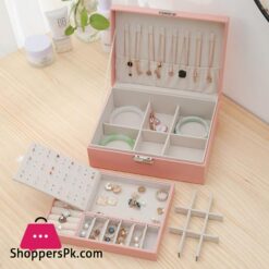 Double Layer Velvet Jewelry Box European Jewelry Storage Box Large Space Jewelry Holder Box Jewelry Storage Earrings Displayjewelry Packaging Display