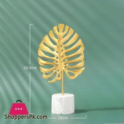 2025Cm Fake Palm Leaves Artificial Monstera Tree Branch Iron Ginkgo Leafs Metals Plant Gold Sculpture Crafts Home Desktop Decorartificial Plants
