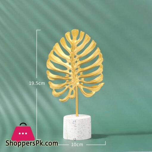 2025cm Fake Palm Leaves Artificial Monstera Tree Branch Iron Ginkgo Leafs Metals Plant Gold Sculpture Crafts Home Desktop DecorArtificial Plants