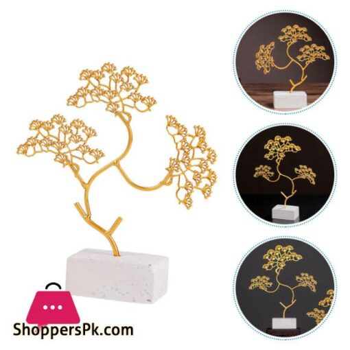 1Pc Fashion Pine Adornment Decorative Home Supply Desktop Craft GoldenArtificial Plants