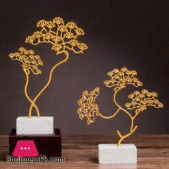 1Pc Fashion Pine Adornment Decorative Home Supply Desktop Craft Goldenartificial Plants