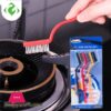 Gas Stove Brush Household Kitchen Stove Special Cleaning Brush Range Hood Degreasing Decontamination Brush Nylon Brush Iron 3Pcs
