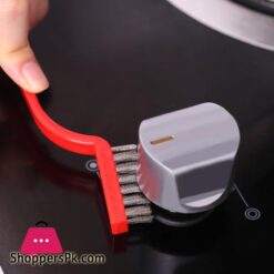 Gas Stove Brush Household Kitchen Stove Special Cleaning Brush Range Hood Degreasing Decontamination Brush Nylon Brush Iron 3Pcs