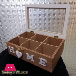 Generic Wooden Tea Storage Box Stackable Tea Bag Holder And Viewing 6 Grid