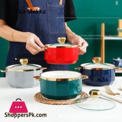 Gold Inray Instant Noodle Bowl Ceramic Nordic Eramic Ramen Bowl Large Soup Bowl Noodle Bowl Household Beef Noodle Bowl With Lidbowls