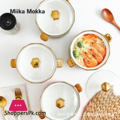 Gold Inray Instant Noodle Bowl Ceramic Nordic Eramic Ramen Bowl Large Soup Bowl Noodle Bowl Household Beef Noodle Bowl With Lidbowls