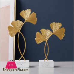Golden Ginkgo Leaf Model Iron Tv Cabinet Decor Leaf Console Cabinet Decorationfigurines Miniatures