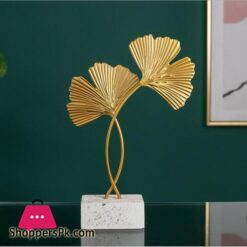 Golden Ginkgo Leaf Model Iron Tv Cabinet Decor Leaf Console Cabinet Decorationfigurines Miniatures
