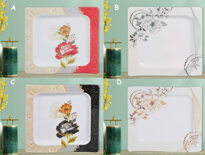 Happy Home Green Home Melamine Dinner Set - 8 Person 72 Pcs