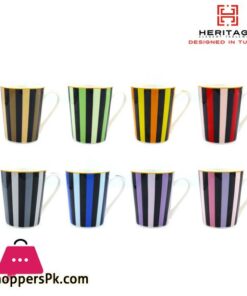 Heritage Milano Tall Mug With Black Stripes 6 Pieces Set
