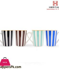 Heritage Milano Tall Mug With White Stripes 6 Pieces Set
