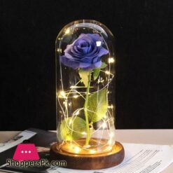 Hot Beauty And The Beast Eternal Rose White Base With Led Lights Glass Dome Black Red Rose Valentines Day Mothers Day